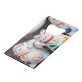 Beckoning cat figines creditkaart flessenopener (Voorkant Gekanteld)
