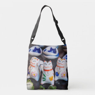 Beckoning cat figines crossbody tas