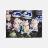 Beckoning cat figines fleece deken (Voorkant (Horizontaal))