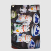 Beckoning cat figines golfhanddoek (Voorkant)