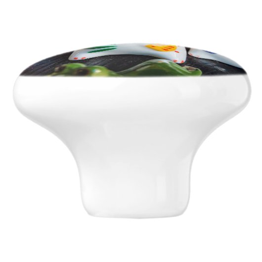 Beckoning cat figines keramische knop (Zijkant)