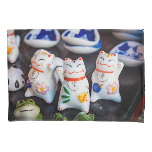 Beckoning cat figines kussensloop (Voorkant)