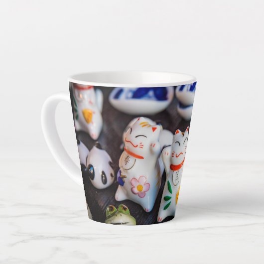 Beckoning cat figines latte mok (Linkerhoek)