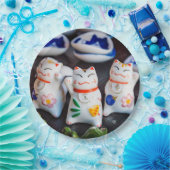 Beckoning cat figines papieren bordje (Feest)