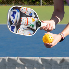 Beckoning cat figines pickleball paddle