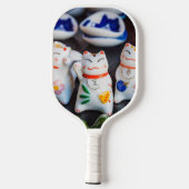 Beckoning cat figines pickleball paddle (Achterkant)