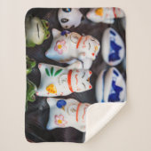 Beckoning cat figines sherpa deken (Voorkant)