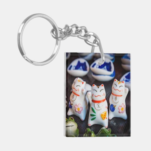 Beckoning cat figines sleutelhanger (Voorkant Links)