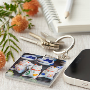 Beckoning cat figines sleutelhanger