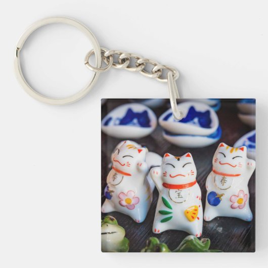 Beckoning cat figines sleutelhanger (Voorkant)