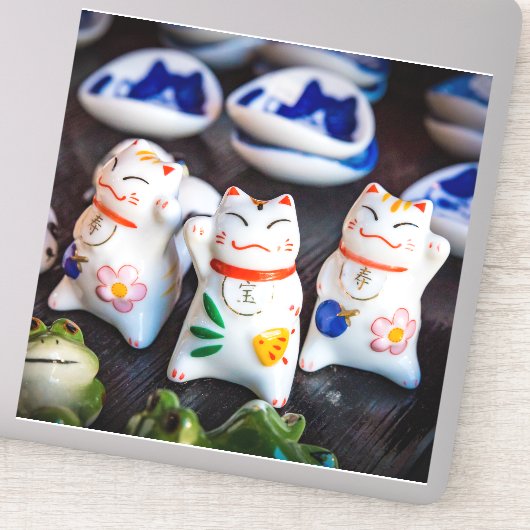 Beckoning cat figines sticker (Detail)