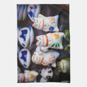 Beckoning cat figines theedoek (Verticaal)