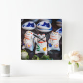 Beckoning cat figines vierkante klok (Huis)