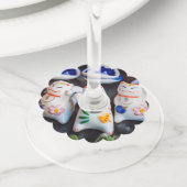 Beckoning cat figines wijnglaslabel (Dichtbij)