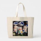 Beckoning cat figuurt grote canvas tas (Achterkant)