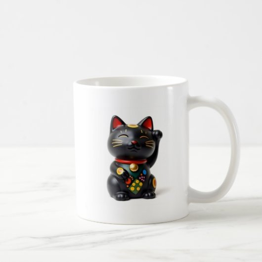 beckoning cat: Japanese-Inspired Art Koffiemok (Rechts)