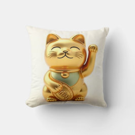 beckoning cat: Japanese-Inspired Art Kussen
