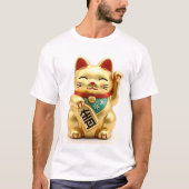beckoning cat: Japanese-Inspired Art T-shirt (Voorkant)