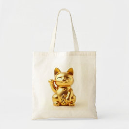 beckoning cat: Japanese-Inspired Art Tote Bag