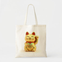 beckoning cat: Japanese-Inspired Art Tote Bag