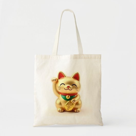 beckoning cat: Japanese-Inspired Art Tote Bag (Voorkant)