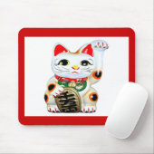 Beckoning cat muismat (Met muis)