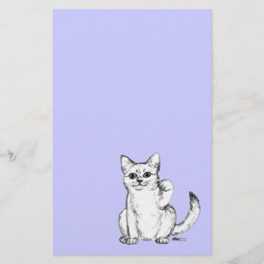Beckoning Kitty Cat Maneki Neko Briefpapier (Voorkant)