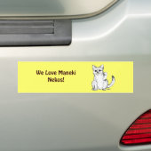 Beckoning Kitty Cat Maneki Neko Bumpersticker (Op auto)