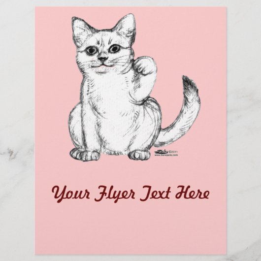 Beckoning Kitty Cat Maneki Neko Flyer (Voorkant)
