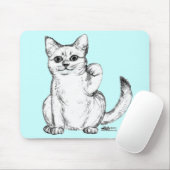 Beckoning Kitty Cat Maneki Neko Muismat (Met muis)
