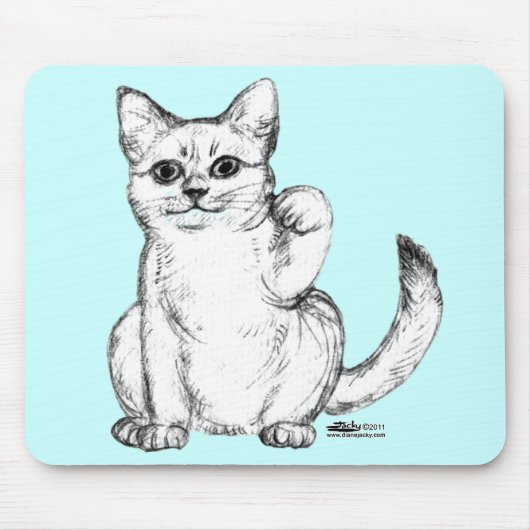 Beckoning Kitty Cat Maneki Neko Muismat (Voorkant)