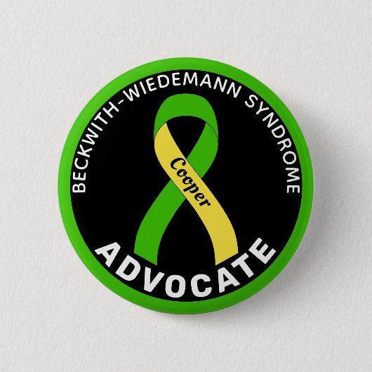 Beckwith-Wiedemann Syndrome Advocate Ribbon Black Ronde Button 5,7 Cm (Voorkant)