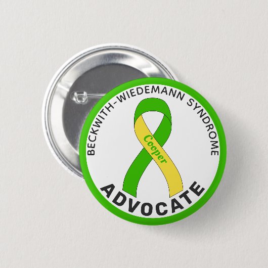 Beckwith-Wiedemann Syndrome Advocate Ribbon White Ronde Button 5,7 Cm (Voorkant /achterkant)