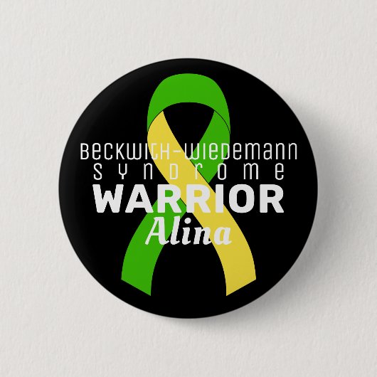 Beckwith-Wiedemann Syndrome Warrior Black Button (Voorkant)