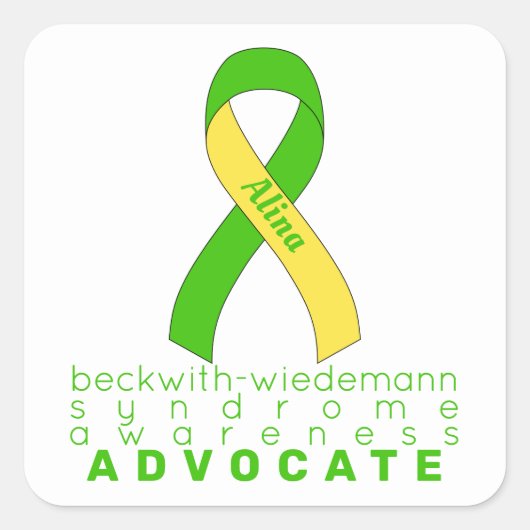 Beckwith-Wiedemann Syndroom Advocate White Vierkante Sticker (Voorkant)