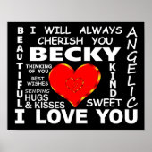 Becky, ik hou van je poster (Voorkant)