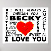 Becky, ik hou van je poster (Voorkant)