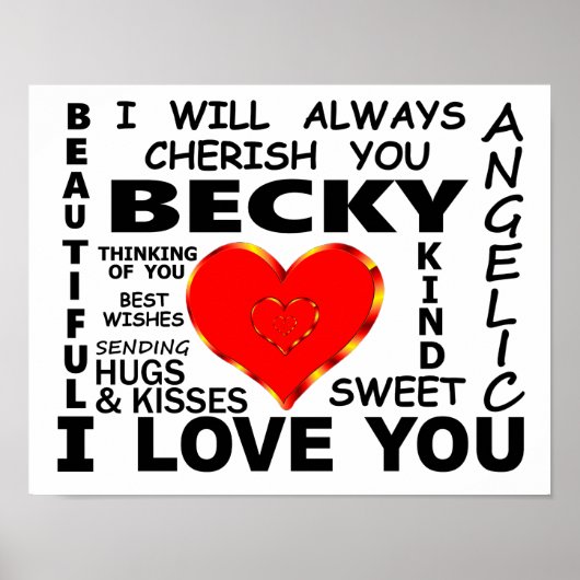 Becky, ik hou van je poster (Voorkant)