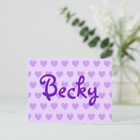 Becky in het Paars Briefkaart (Staand voorkant)