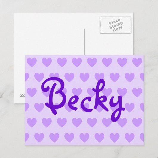 Becky in het Paars Briefkaart (Voorkant / Achterkant)