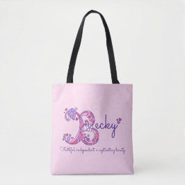 Becky-naam en betekenis monogram-zak tote bag