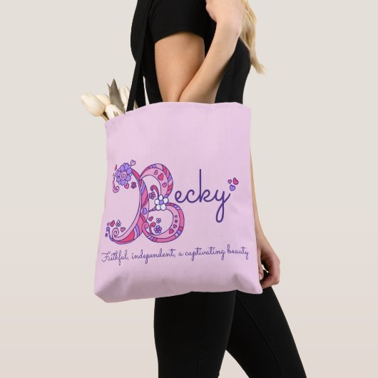 Becky-naam en betekenis monogram-zak tote bag (Dichtbij)
