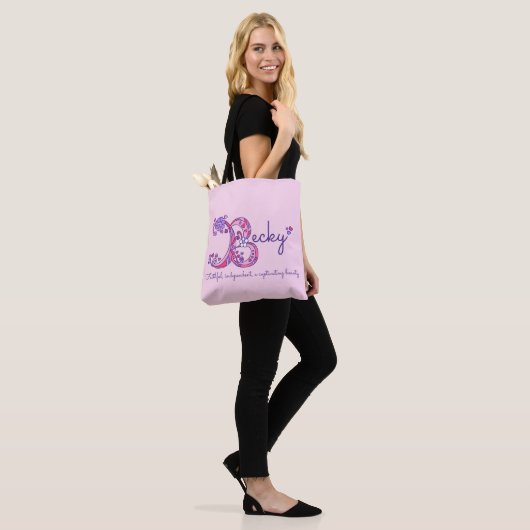 Becky-naam en betekenis monogram-zak tote bag (Op model)