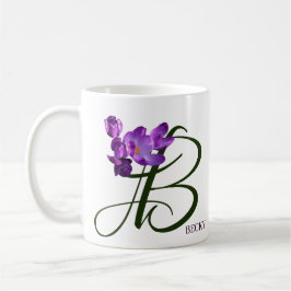 Becky naam paarse bloem trendy boho Koffiemok