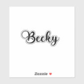Becky Name - Handgeschreven kalligrafie Sticker (Vel)