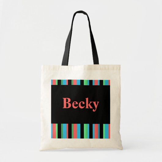 Becky  Striped Canvas tas (Voorkant)