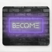 BECOME Paarse Neon Sign Muismat (Voorkant)
