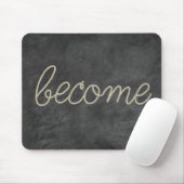 BECOME Rope Text on Black Leather Muismat (Met muis)