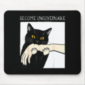 Become Ungovernable - Black Cat Biting Hand Funny Muismat (Voorkant)