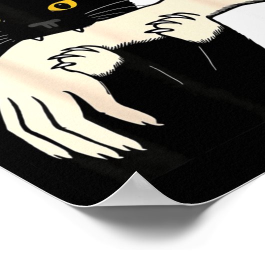 Become Ungovernable - Black Cat Biting Hand Funny  Poster (Hoek)